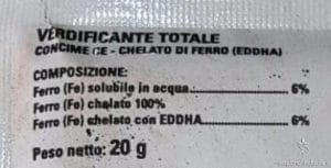 Composizione del Verdificante totale Vebi