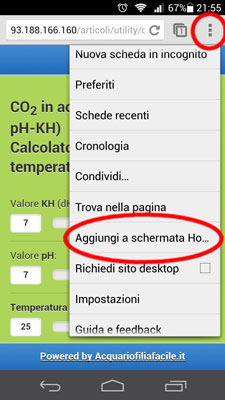 browser selezione calcolatore