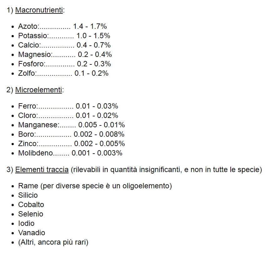 Nutrienti piante