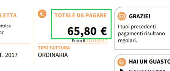 totale bolletta